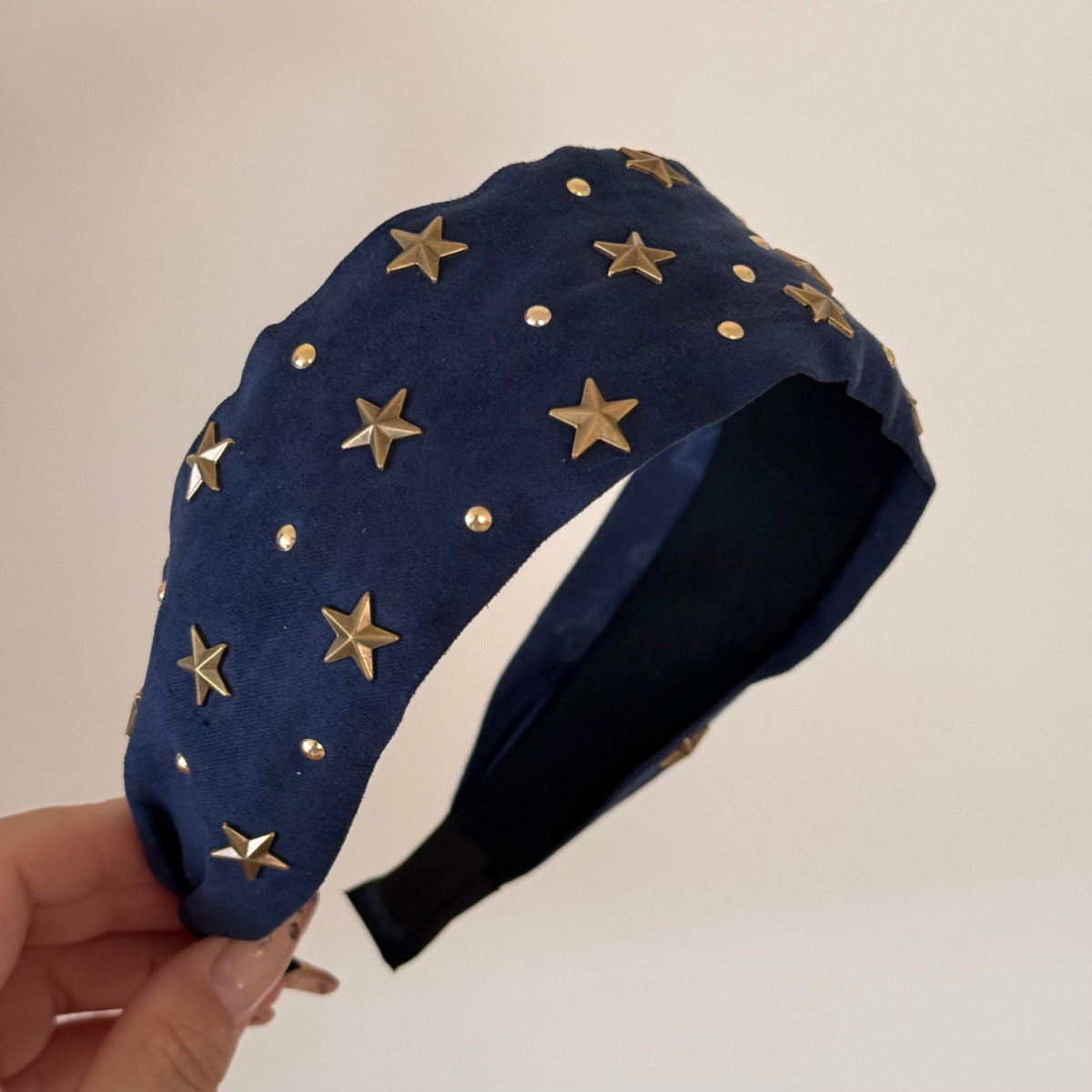 布面星星寬版簡約髮箍