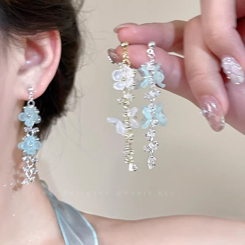 花朵流蘇耳釘－商品主圖｜https://igowo.tw/