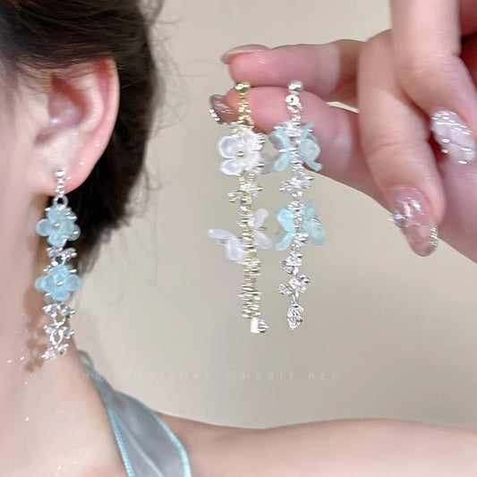 花朵流蘇耳釘－商品主圖｜https://igowo.tw/