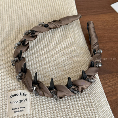 鏈條纏繞鑲鑽髮箍