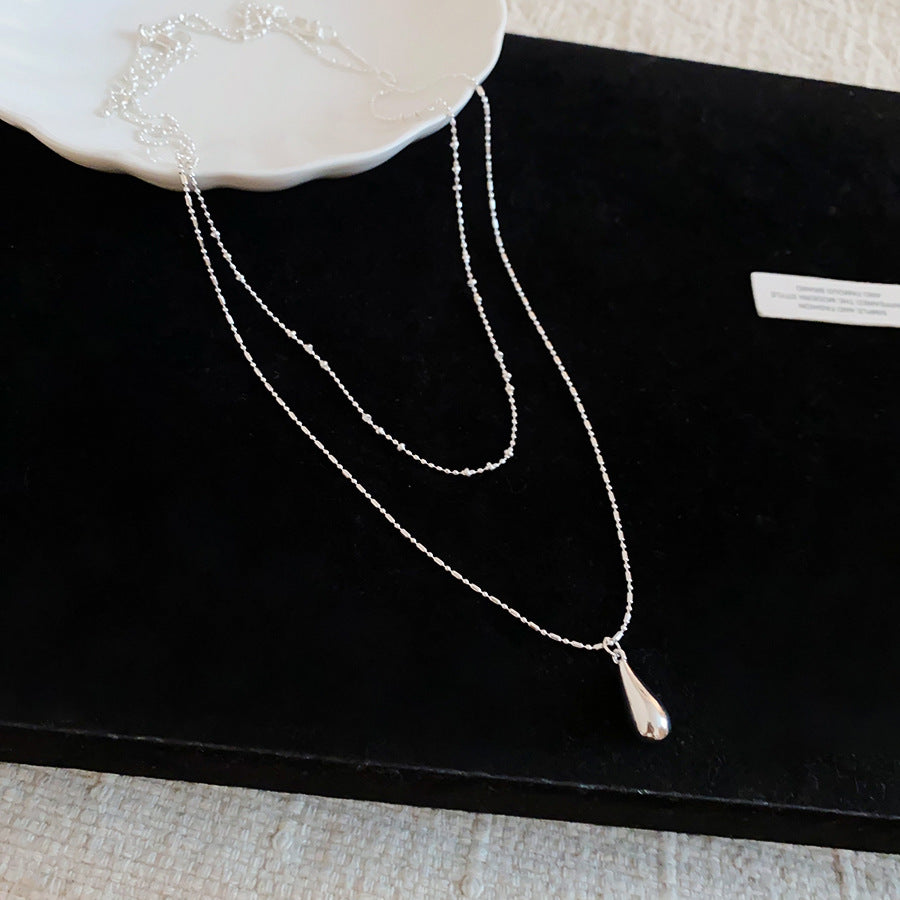 珍珠水滴花朵簡約項鍊