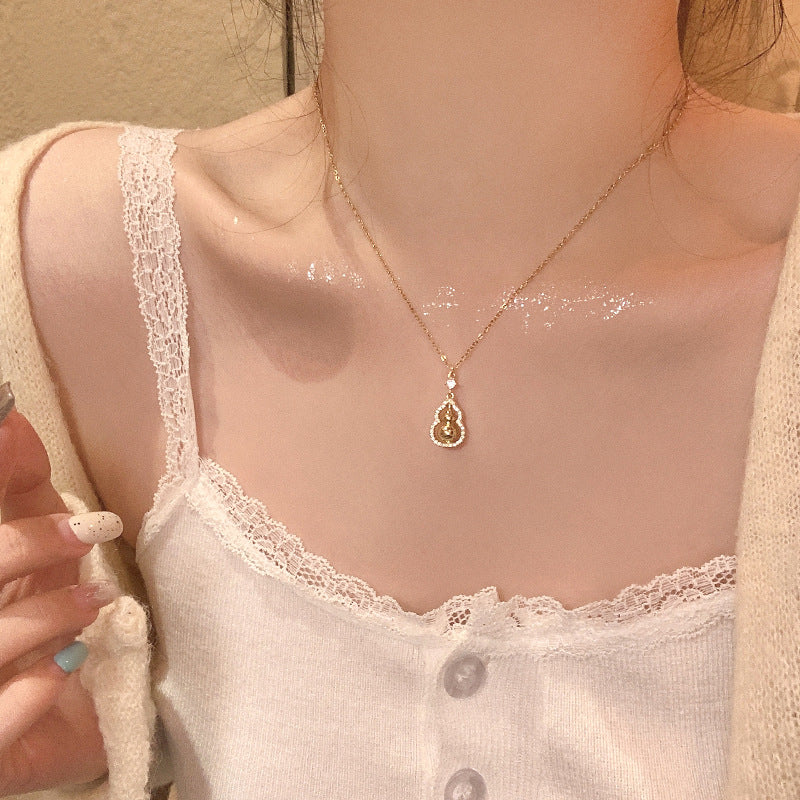 仿金葫蘆吊墜項鏈女
