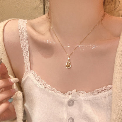仿金葫蘆吊墜項鏈女
