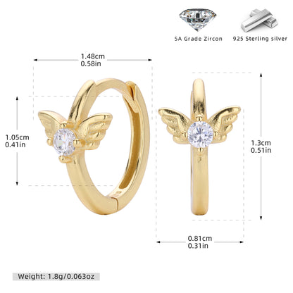 S925 耳環鑲鋯小飛賊哈利波特耳扣輕奢小眾百搭飾品