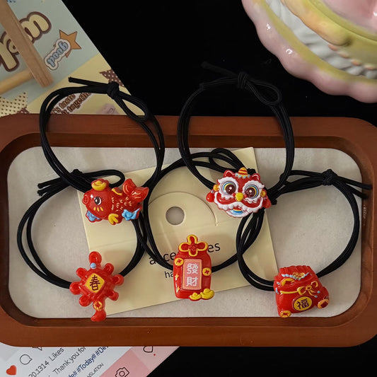 紅色簡約髮圈－商品主圖｜https://igowo.tw/