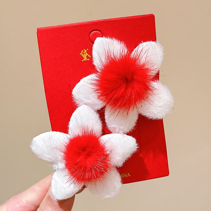 絨面蝴蝶結復古髮夾－細節特寫81｜https://igowo.tw/