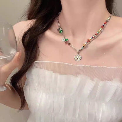 珍珠串珠蝴蝶復古項鍊－細節特寫13｜https://igowo.tw/