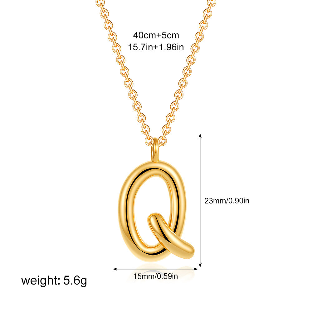 金色字母墜飾簡約項鍊－細節特寫16｜https://igowo.tw/