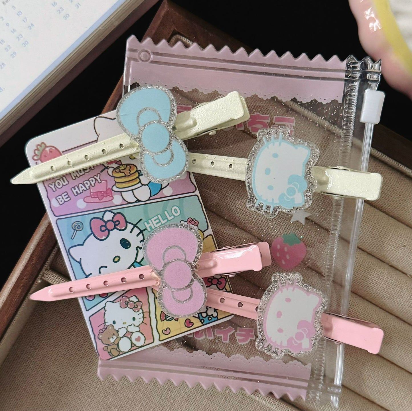 粉色貓咪髮夾－商品主圖｜https://igowo.tw/