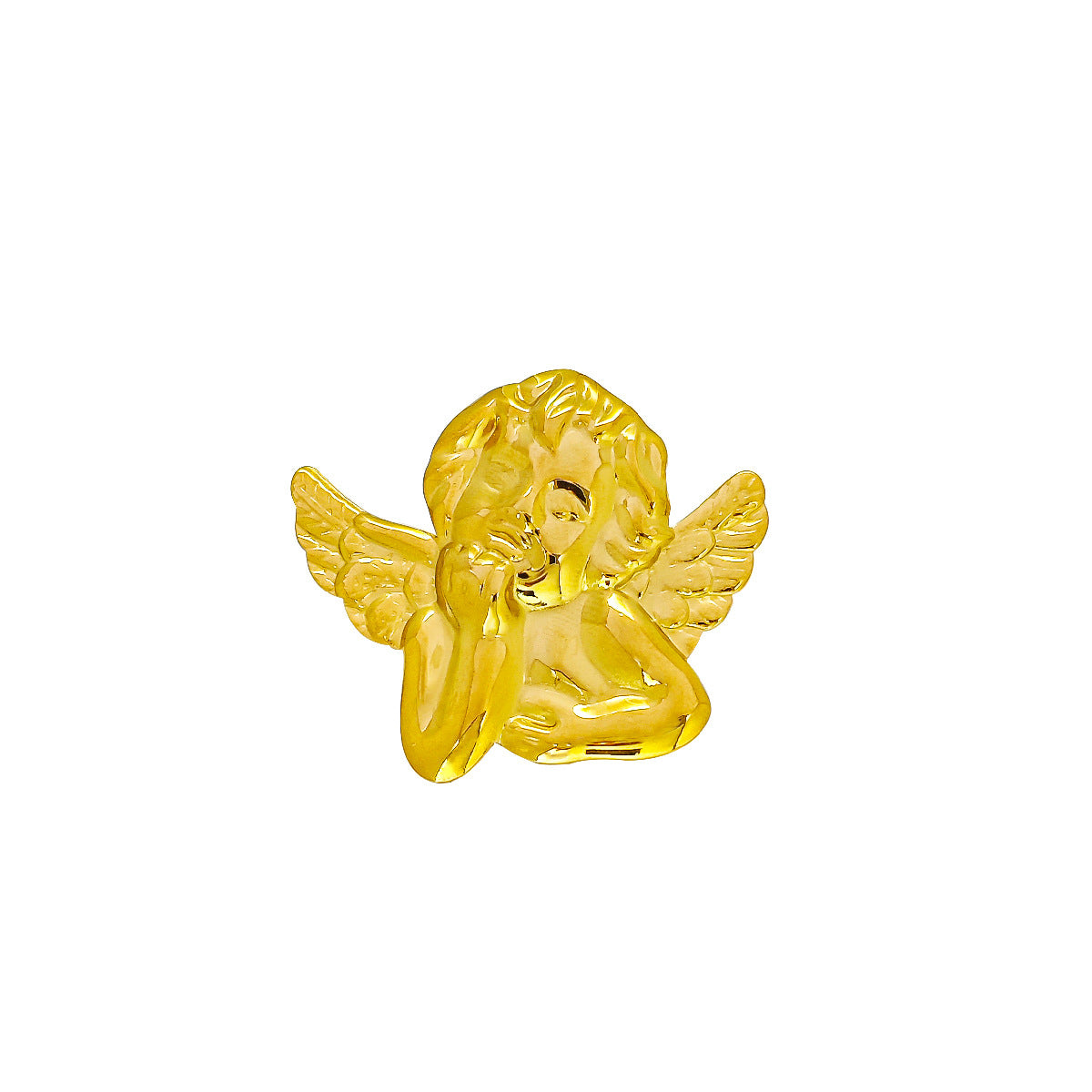 不鏽鋼天使太陽花胸針－Z93/金色款細節｜https://igowo.tw/