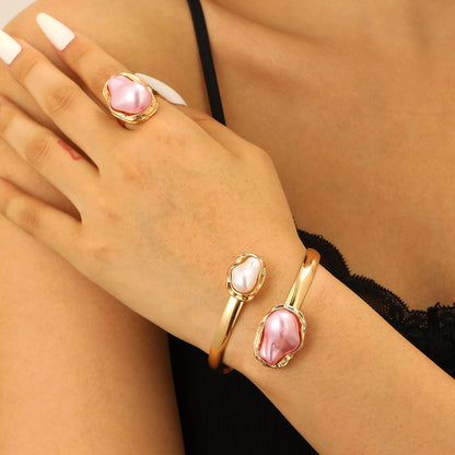 珍珠復古項鍊耳環組－細節特寫28｜https://igowo.tw/
