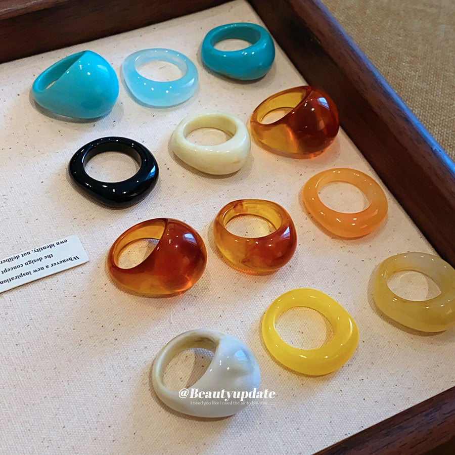 樹脂不規則戒指套組－商品主圖｜https://igowo.tw/