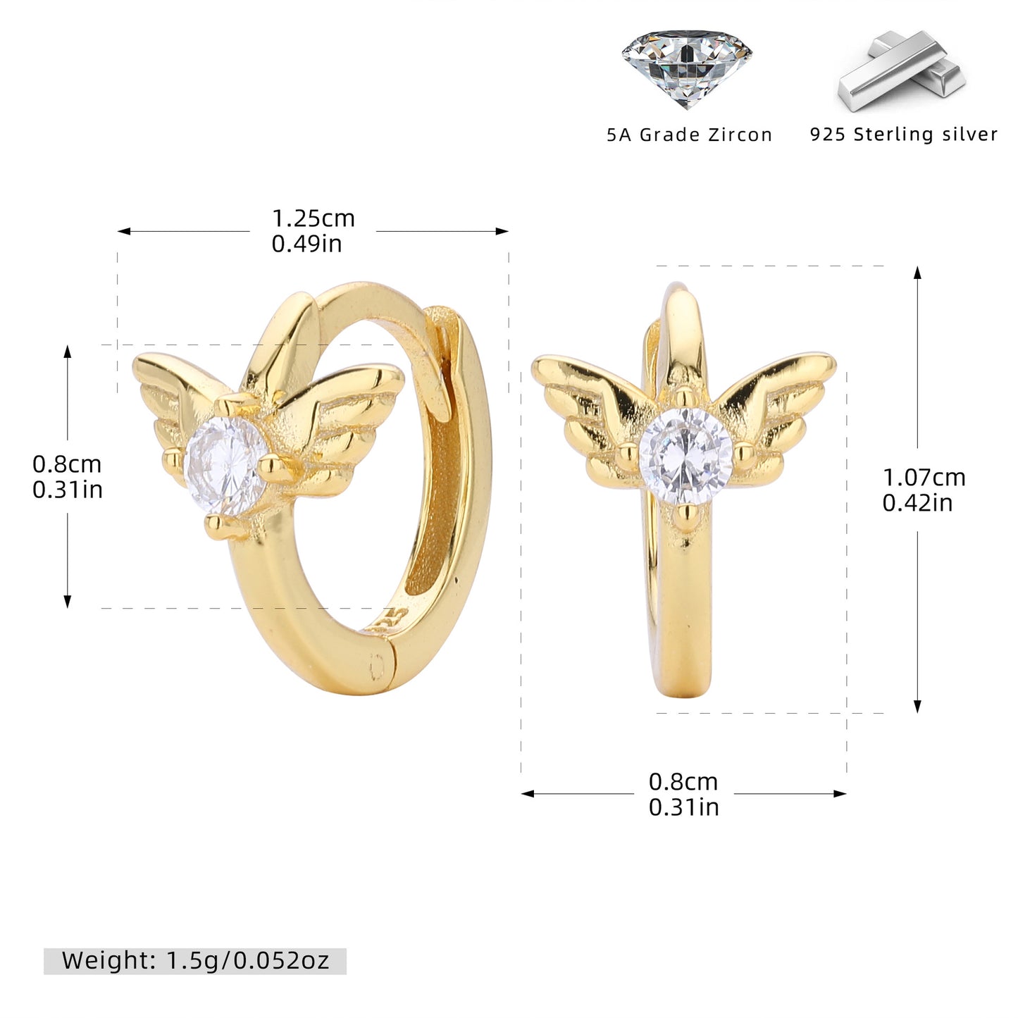 S925 耳環鑲鋯小飛賊哈利波特耳扣輕奢小眾百搭飾品