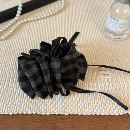 布面格紋復古鯊魚夾