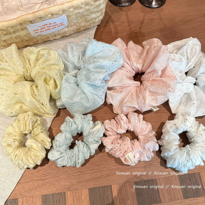 大腸圈鑲鑽髮圈－黃色小號款實拍｜https://igowo.tw/