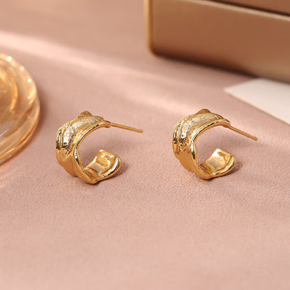 金屬不規則簡約耳釘－商品主圖｜https://igowo.tw/