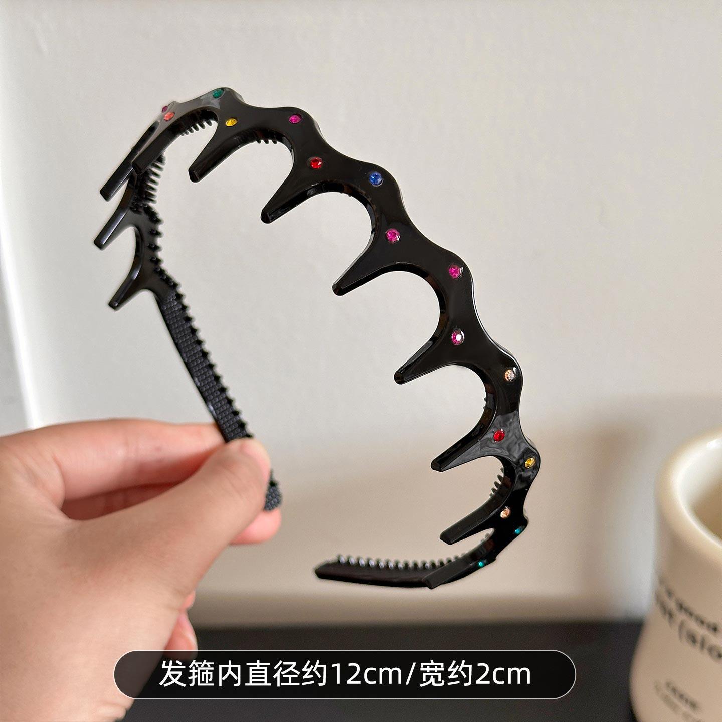 彩色鋯石波浪簡約髮箍
