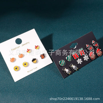 南瓜聖誕耳釘