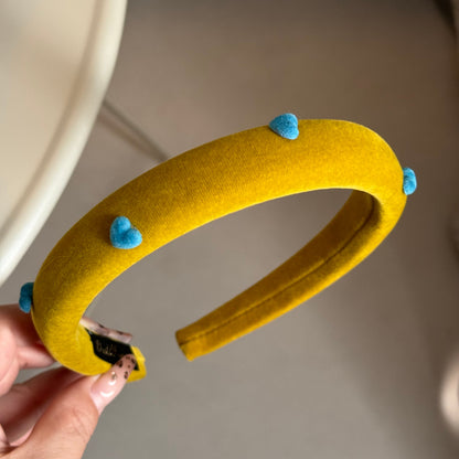 絨面愛心立體髮箍