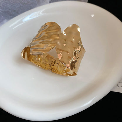 歐美金屬感幾何圓形開口手鐲時尚簡約百搭手環小眾設計感手飾批發