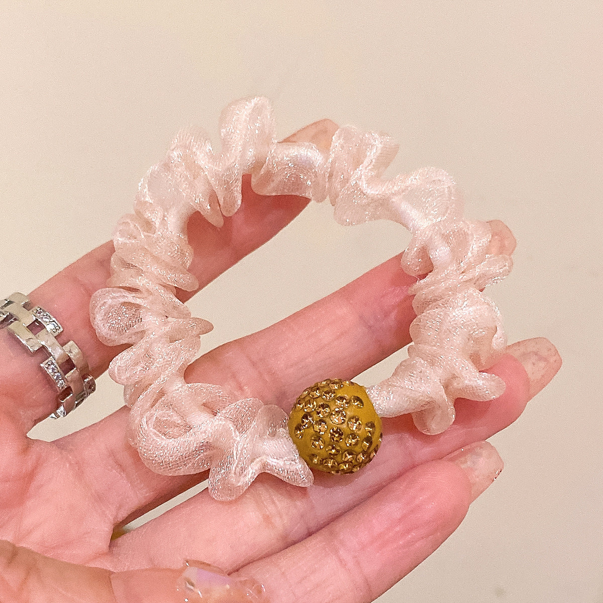 鋯石豹紋大腸圈髮圈－色丁款豹紋款細節7｜https://igowo.tw/