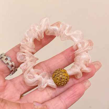 鋯石豹紋大腸圈髮圈－色丁款豹紋款細節7｜https://igowo.tw/