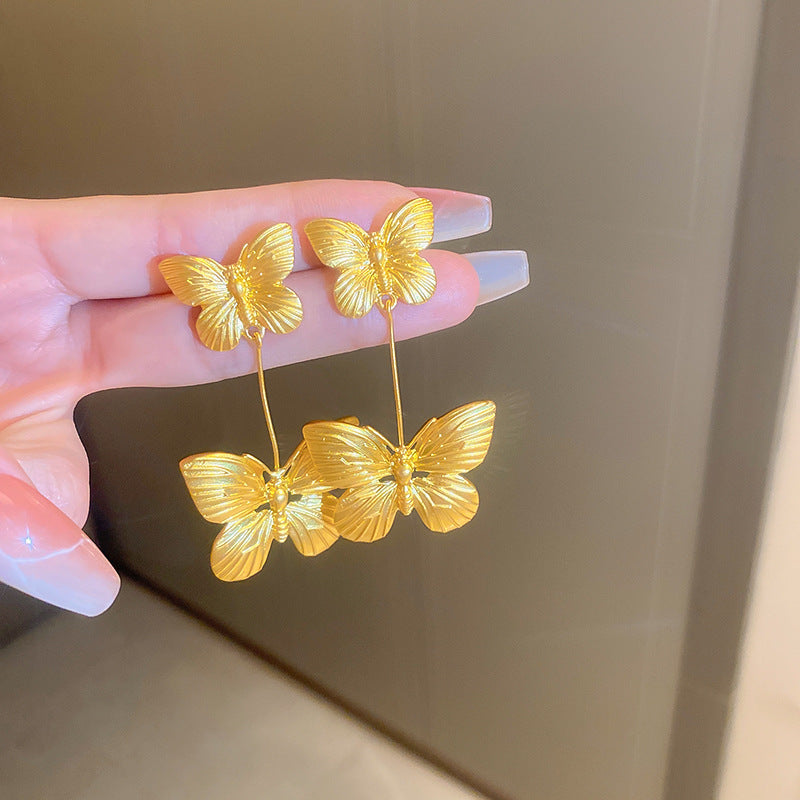 金屬花朵流蘇誇張耳環－細節特寫62｜https://igowo.tw/