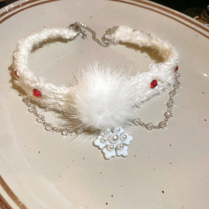 珍珠雪花項鍊耳環組