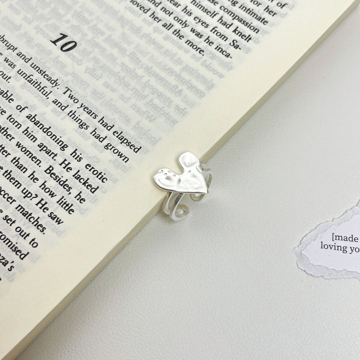 愛心可調式簡約戒指