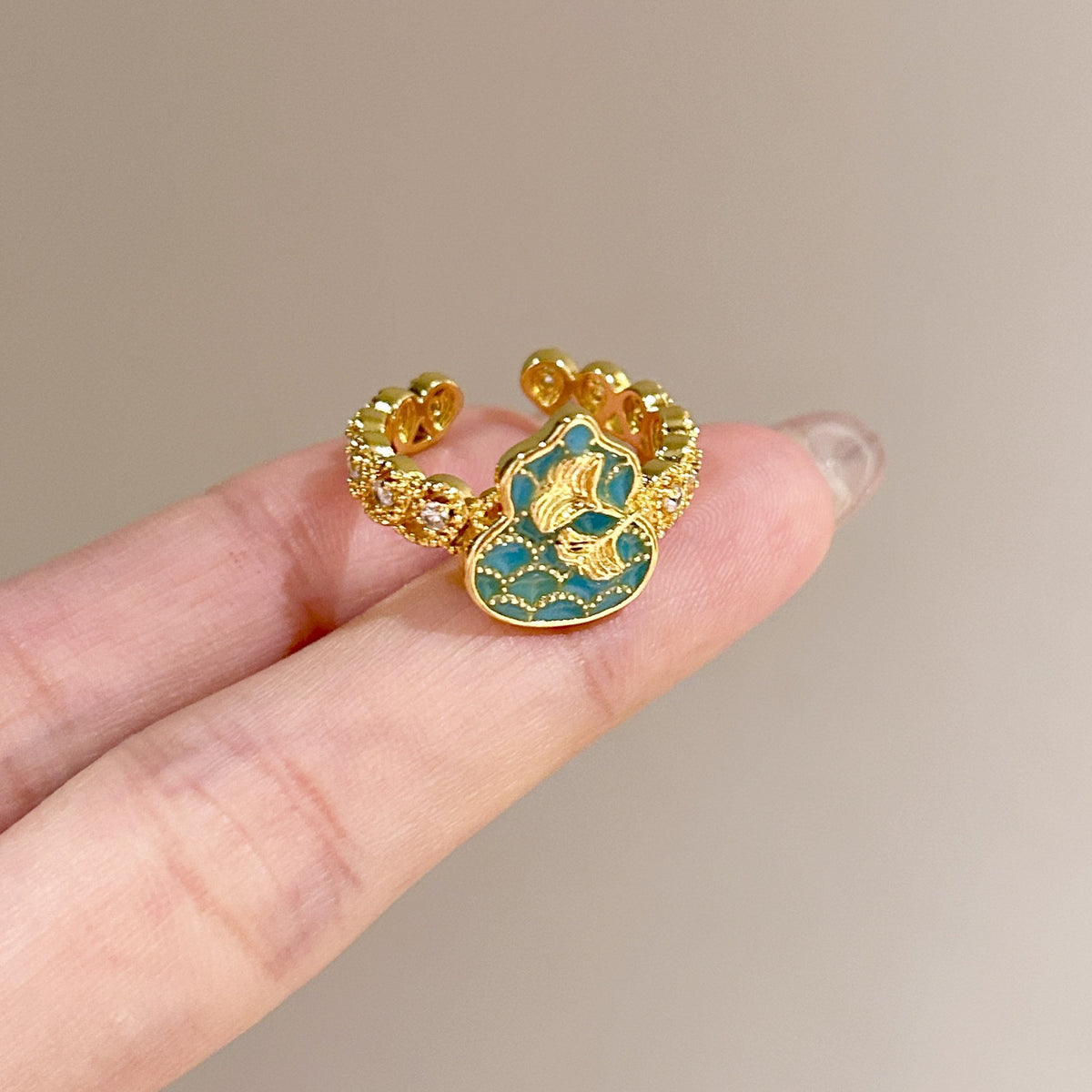 鋯石星星拉絲復古戒指－細節特寫59｜https://igowo.tw/