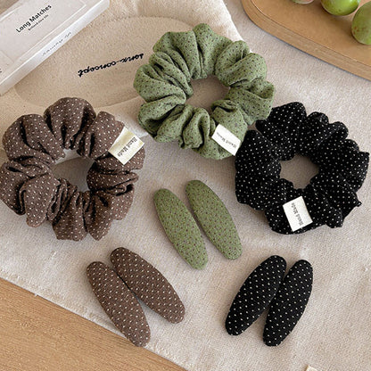 布面波點橢圓髮圈－商品主圖｜https://igowo.tw/