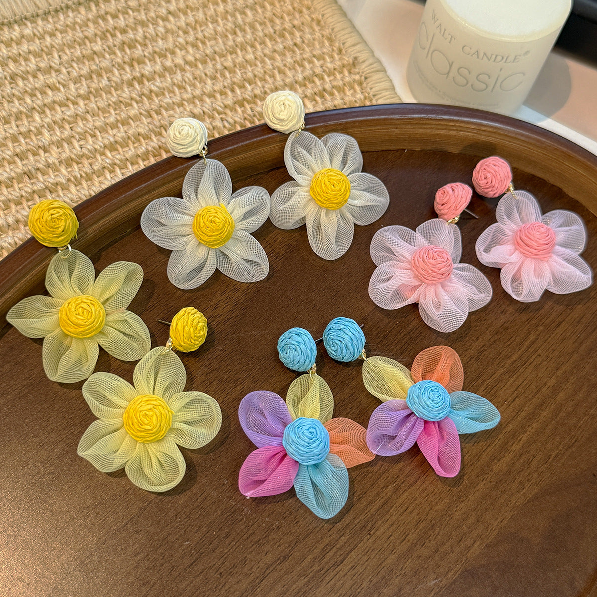 繽紛花朵流蘇耳環－第二視角實拍｜https://igowo.tw/
