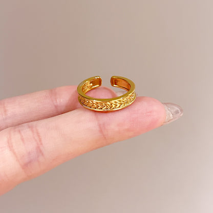 鋯石星星拉絲復古戒指－細節特寫33｜https://igowo.tw/