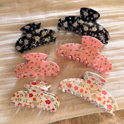 醋酸板材碎花鯊魚夾－商品主圖｜https://igowo.tw/