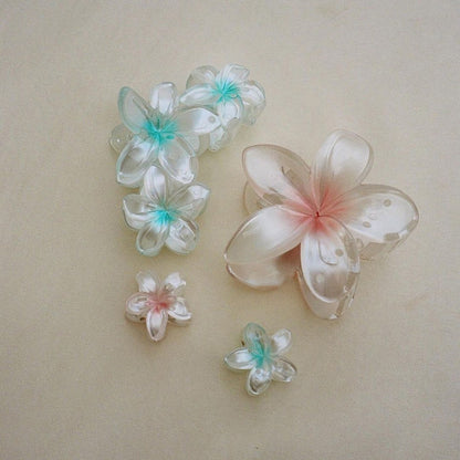 漸層花朵髮夾－藍色-一朵小花款細節｜https://igowo.tw/