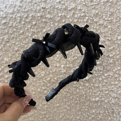 鋯石蝴蝶結纏繞髮箍