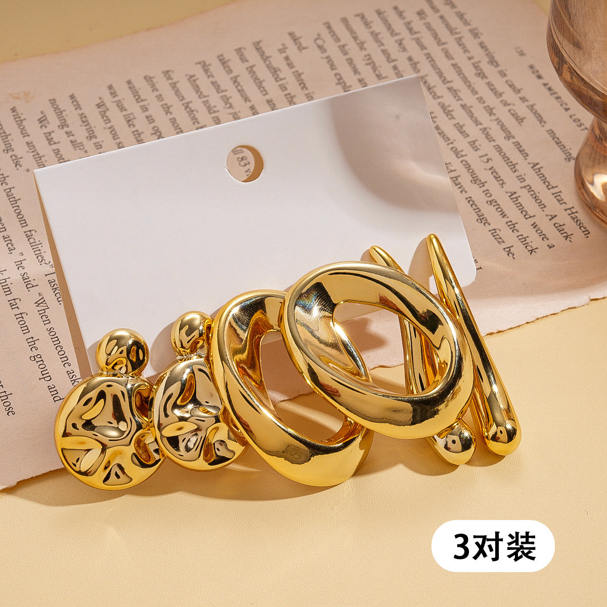 珍珠花朵流蘇耳環套組－細節特寫11｜https://igowo.tw/