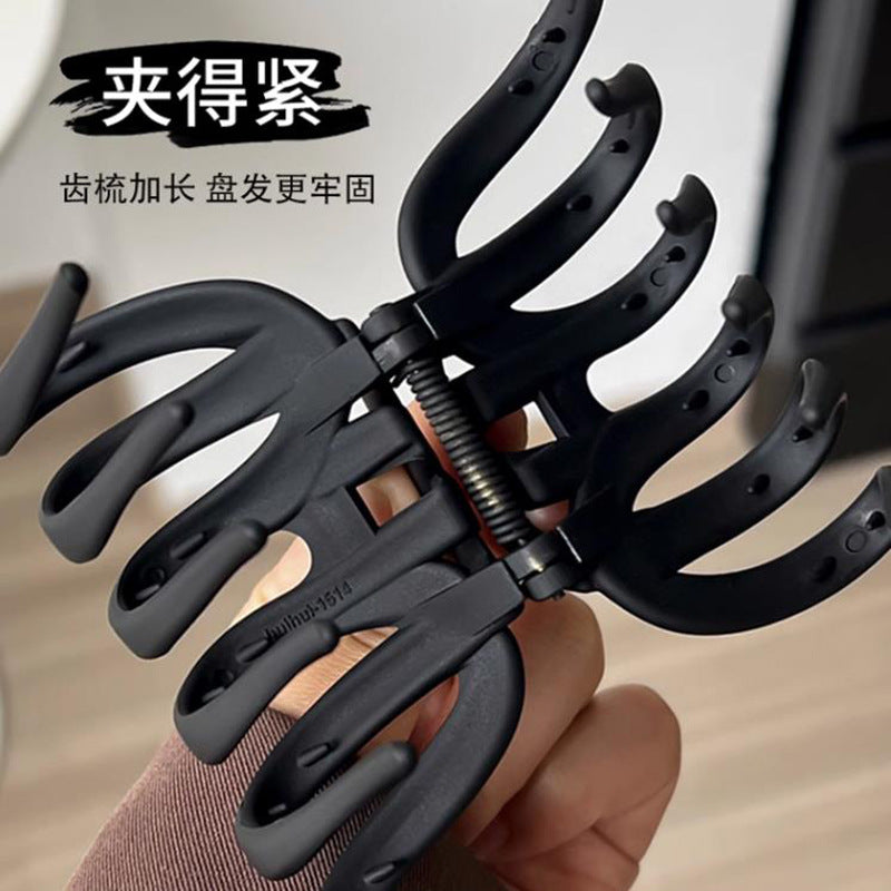 南瓜復古鯊魚夾－深咖款實拍｜https://igowo.tw/