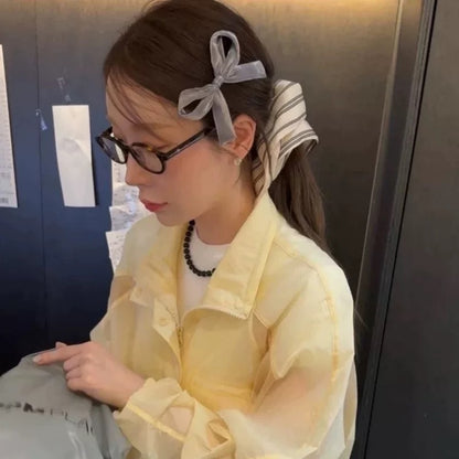 布面蝴蝶結髮夾－細節特寫1｜https://igowo.tw/