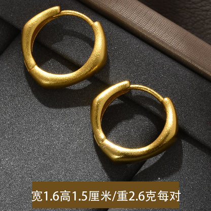 沙金扭紋復古耳釘－細節特寫9｜https://igowo.tw/