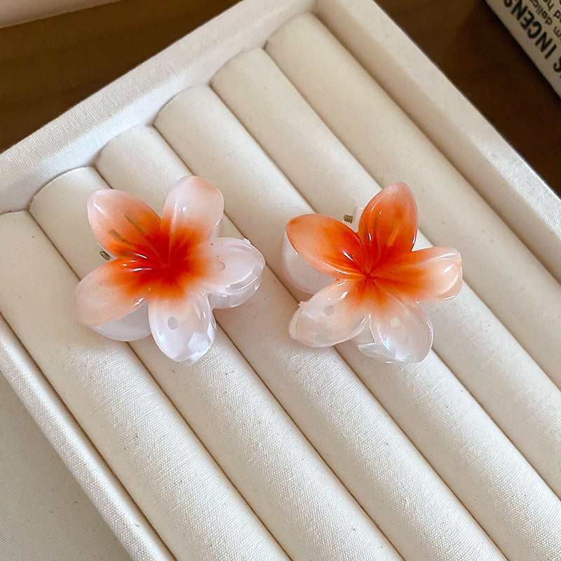 多巴胺太陽花甜美漸變花朵抓夾森系清新百搭鯊魚夾自然度假風發夾