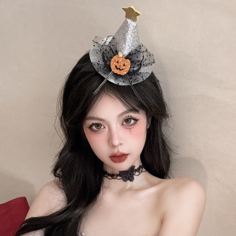 網紗南瓜蜘蛛髮夾－海盜款細節｜https://igowo.tw/