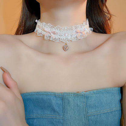 緞帶花朵項鍊－32#項鍊-紅色-小款細節｜https://igowo.tw/