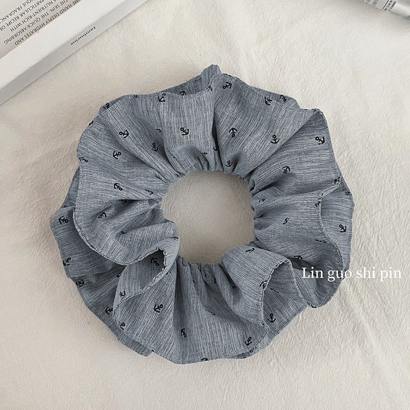 蕾絲大腸圈鏤空髮圈－黑色網紗款細節｜https://igowo.tw/