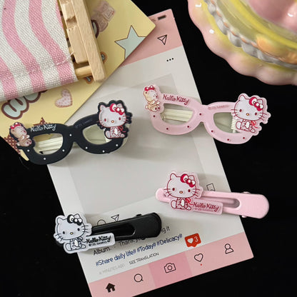 粉色壓克力貓咪髮夾－商品主圖｜https://igowo.tw/