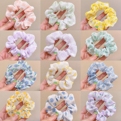 網紗碎花大腸圈髮圈－商品主圖｜https://igowo.tw/