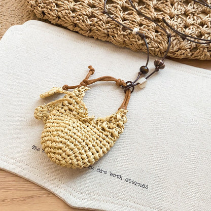 樹葉水滴墜飾復古項鍊－50#項鍊-咖色-水滴款細節｜https://igowo.tw/