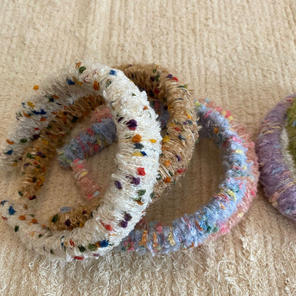 彩色絨面纏繞復古髮箍－韓粉款實拍｜https://igowo.tw/