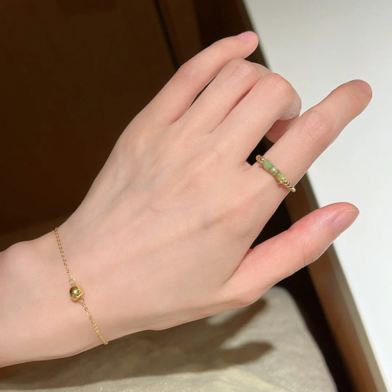 彩色琺瑯蝴蝶花朵戒指－細節特寫6｜https://igowo.tw/