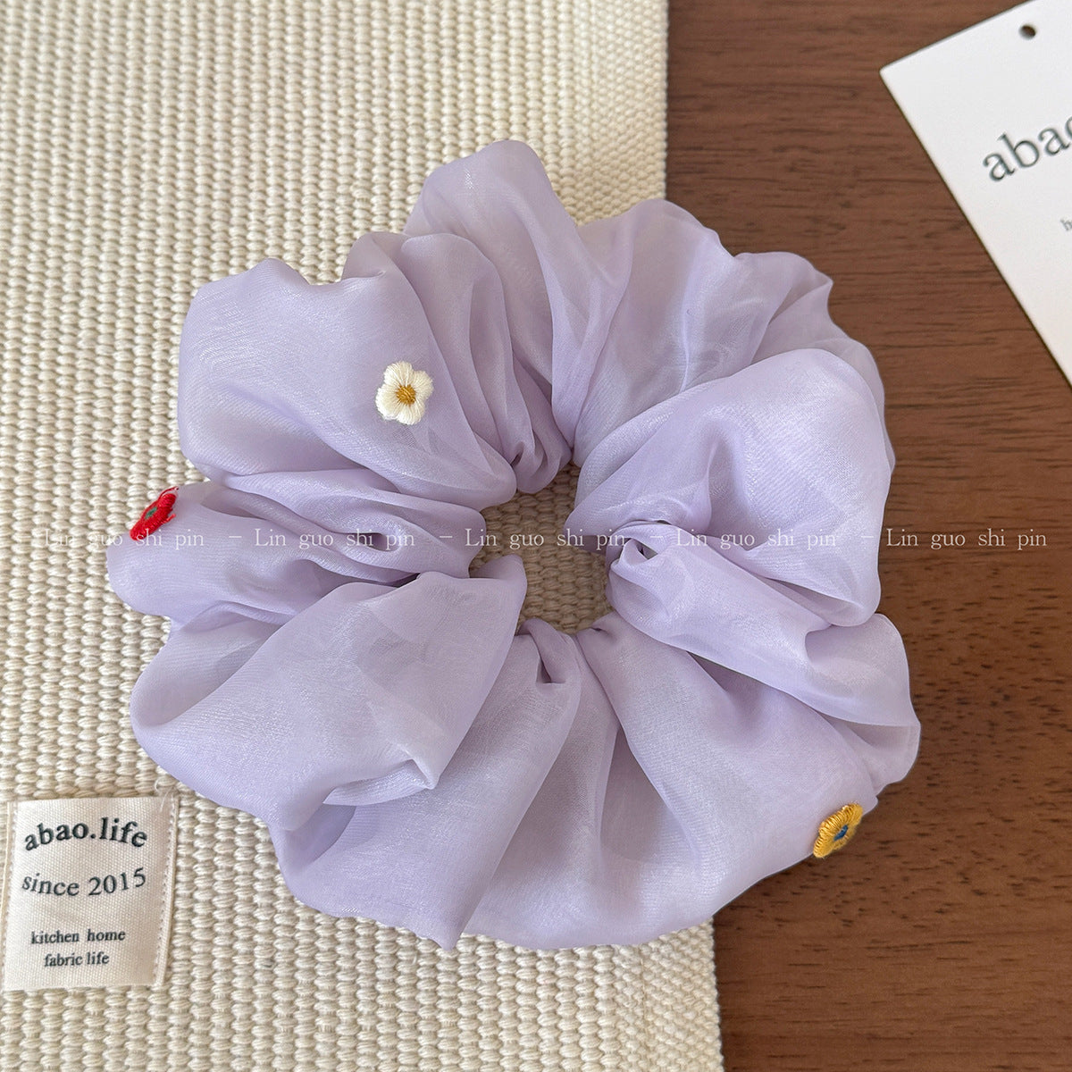 網紗大腸圈花朵髮圈